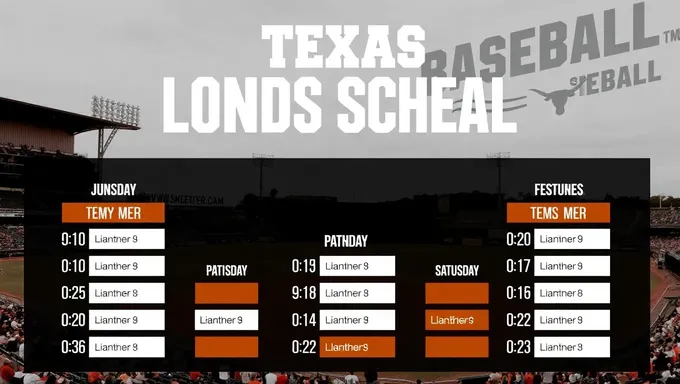 Texas Longhorns 2025 Baseball Schedule Features Road Trips