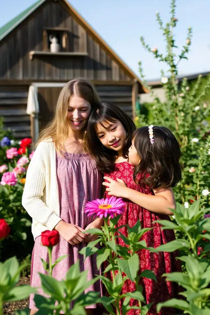 The Girls Explore the Garden