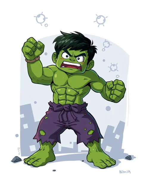 The Hulk's Cartoon Images in Animation