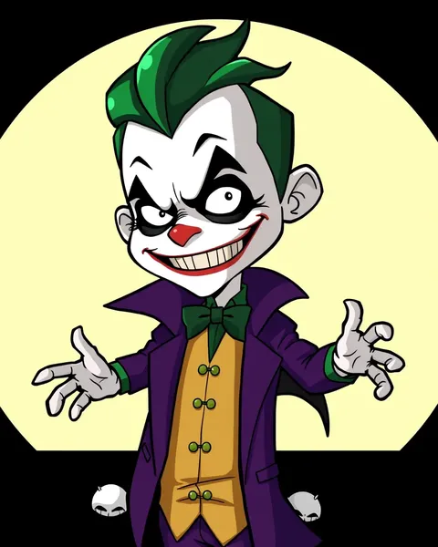 The Joker's Cartoon Images with a Wicked Grin