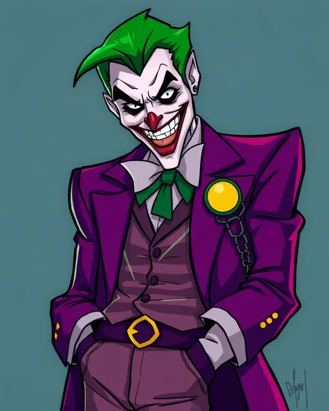 The Joker Cartoon Picture Conveys Clown's Unhinged Personality