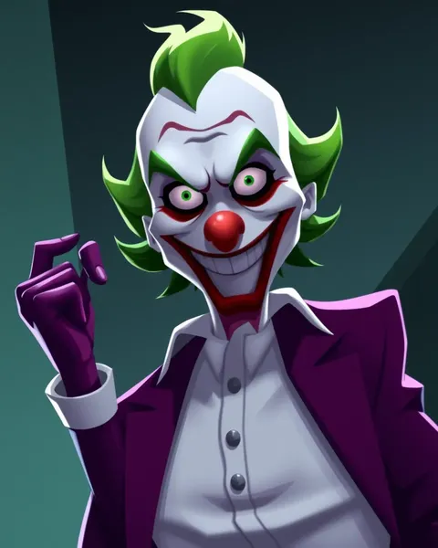 The Joker Cartoon Picture Depicts Clown's Maniacal Grin