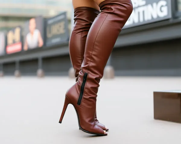 Thigh High Heeled Boot PNG Photo