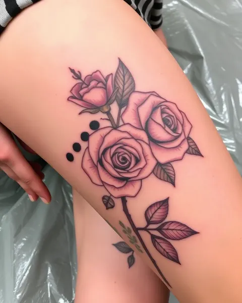 Thigh Tattoo with Roses