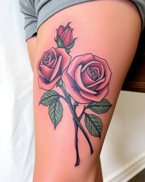 Thigh Tattoos Display Roses