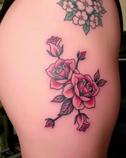 Thigh Tattoos with Roses