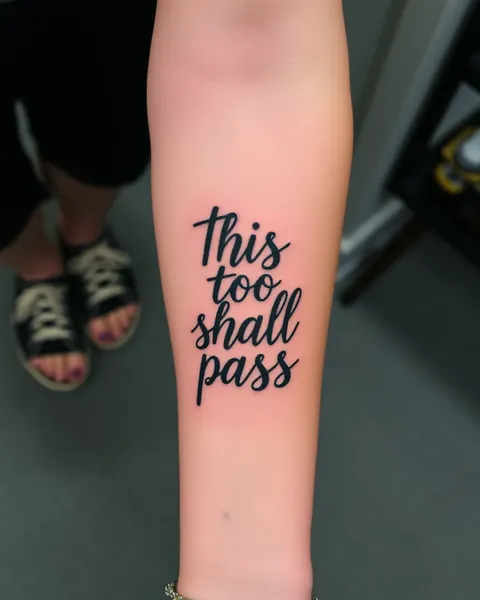 This Too Shall Pass Tattoo Inspirational Quote Design