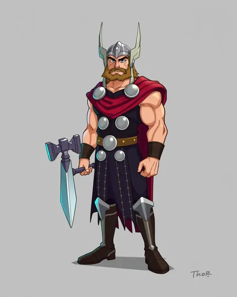 Thor Cartoon Pictures in Colorful Illustrations