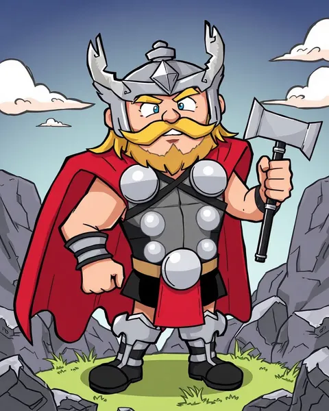 Thor Cartoon Pictures with Comic Book Style