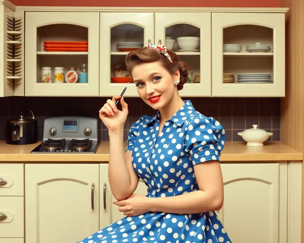 Timeless 1950s Housewife PNG Graphic