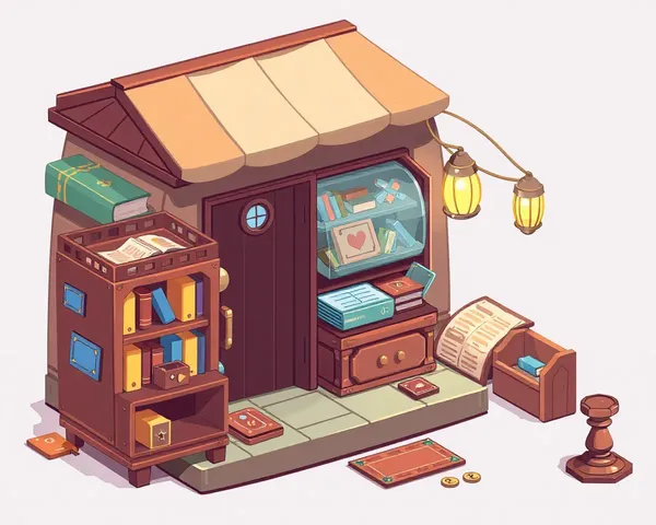 Tiny Bookshop Game PNG Graphic Image