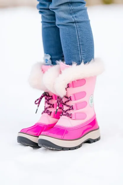 Toddler Girl Snow Boots Keep Feet Warm