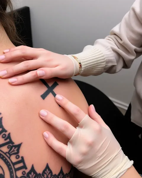 Touching New Tattoo with Lasting Impression