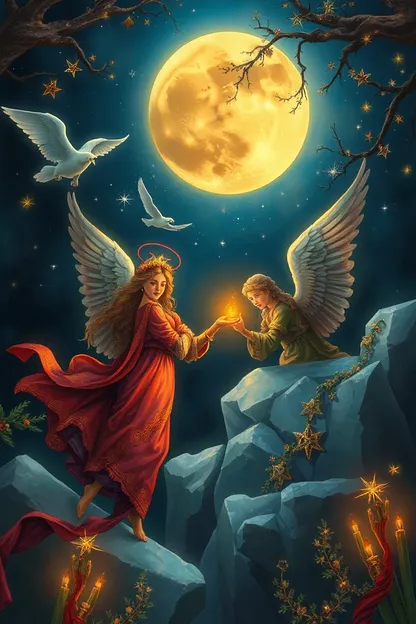 Tranquil Good Night Images with Angels Guiding