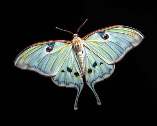 Transparent Blue Luna Moth PNG File