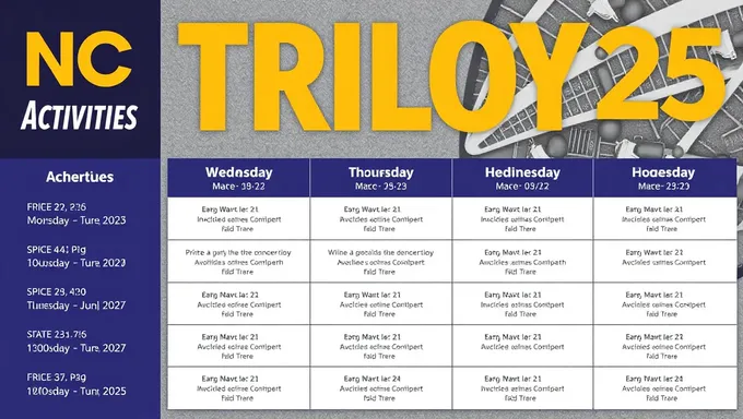 Trilogy NC 2025 Schedule of Activities Published