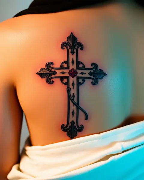 Triple Cross Tattoo Ideas for Upper Back and Shoulder