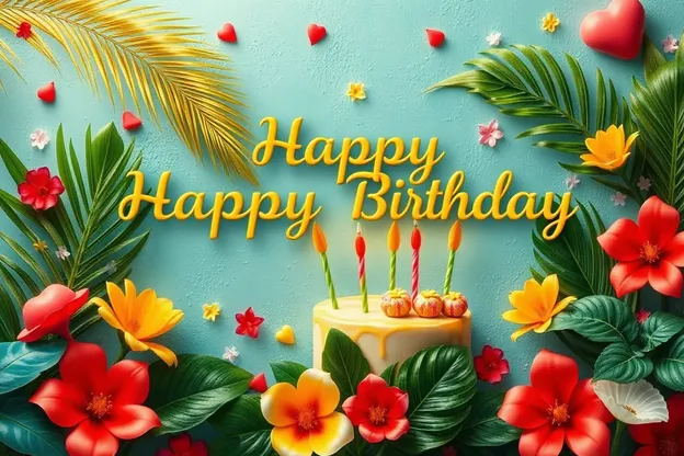 Tropical Happy Birthday Images Collection