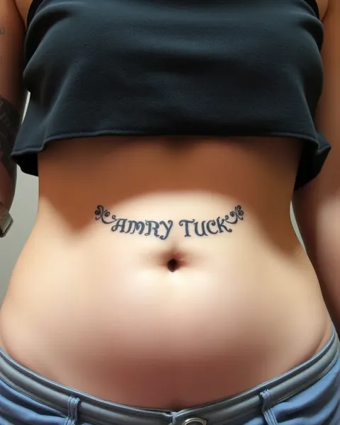 Tummy Tuck Scar Tattoo Before and After