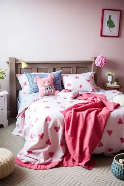 Twin Bedding Set Girl's XOXO and Kisses Galore