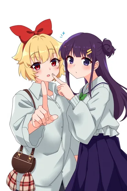 Two Girls Share One Finger Space