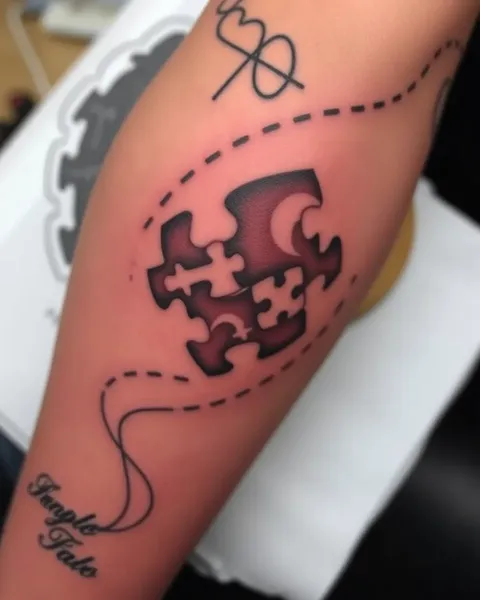 Two Pieces of the Puzzle Tattoo Design