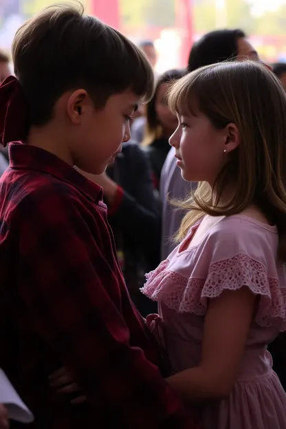 Two Youngsters Confront Each Other in Crowd