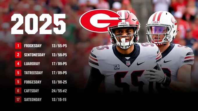 UGA Football Schedule for 2025 Includes Home Opener