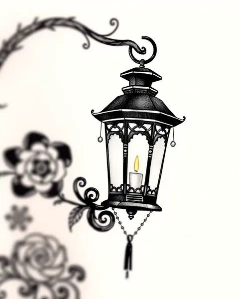 Unique Lantern Tattoo Designs for Upper Back and Shoulder