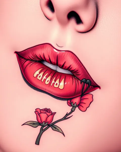 Unique Lip Inner Tattoo Designs for Women