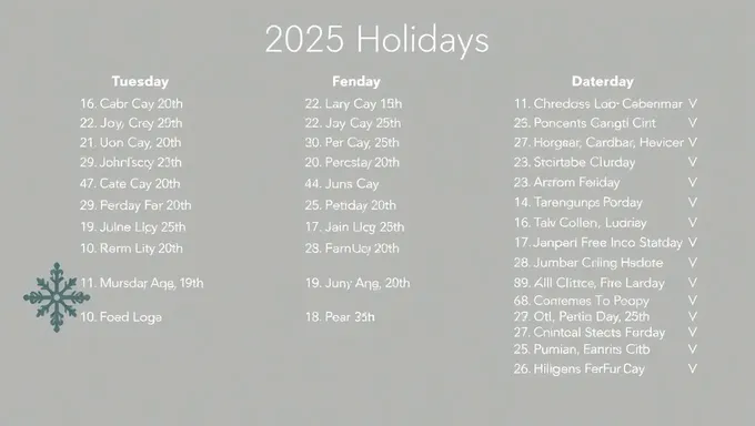 Upcoming 2025 Holidays: A Detailed List