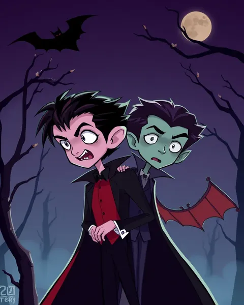 Vampires in Cartoon Images for Kids and Adults