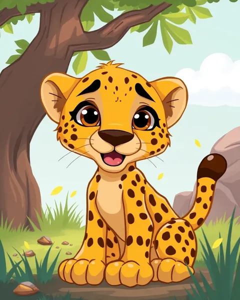 Vibrant Cartoon Cheetah Pictures to Delight