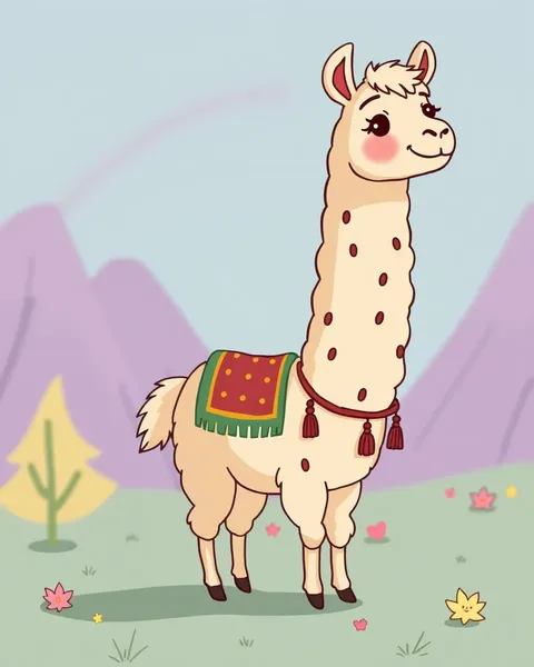 Vibrant Cartoon Llama Pictures for Kids' Delight