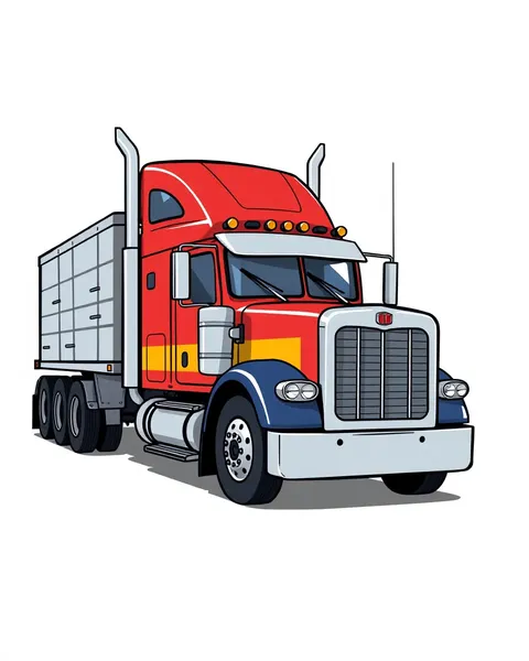 Vibrant Cartoon Semi Truck Images for Fun Learning