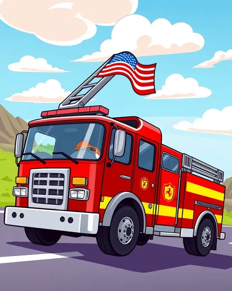 Vibrant Fire Truck Cartoon Images for Kids