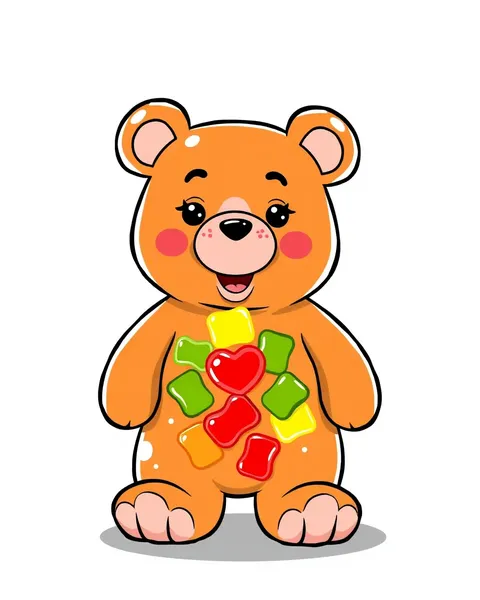 Vibrant Gummy Bear Cartoon Pictures to Color