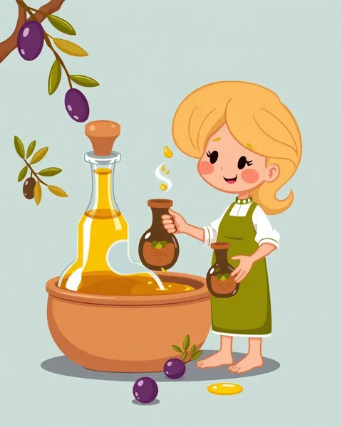 Vibrant Olive Oil Cartoon Pictures on Display