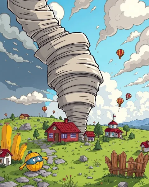 Vibrant Pictures of Cartoon Tornadoes