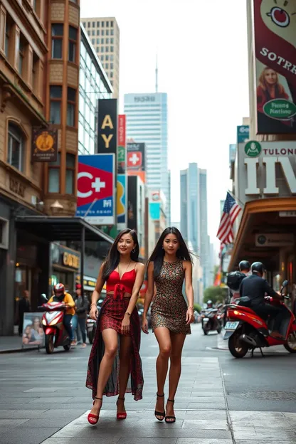 Vietnamese Girls in Melbourne City Streets