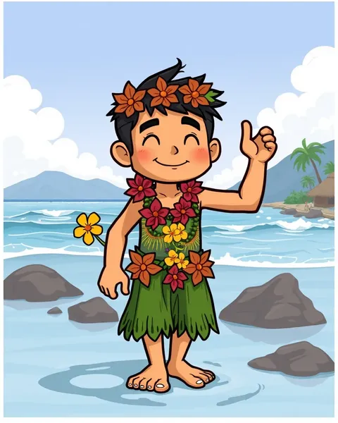 Vintage Cartoon Hawaiian Pictures Collection