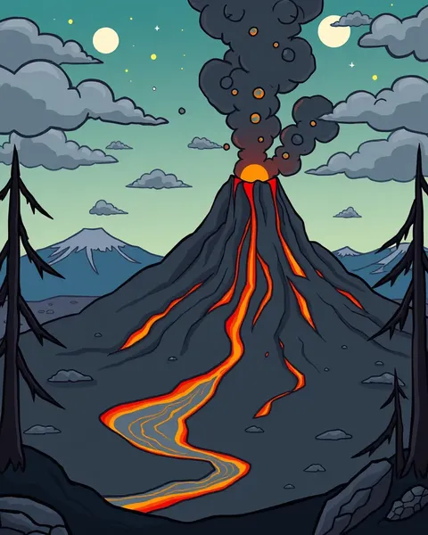 Volcano Cartoon Images for Comic Strip Artwork