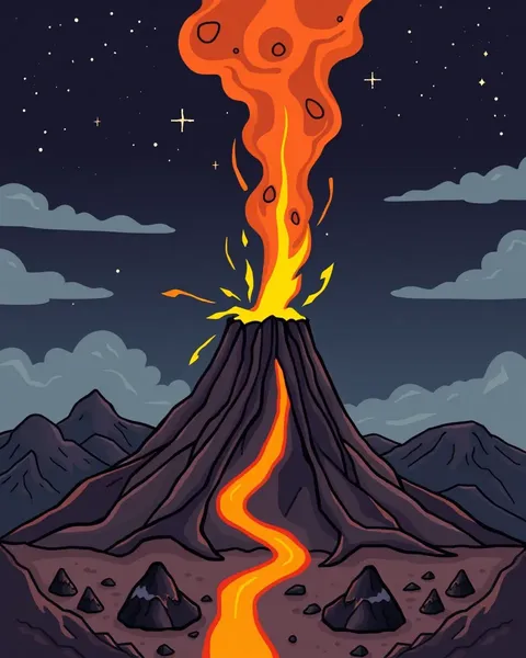 Volcanoes in Cartoon Pictures Form