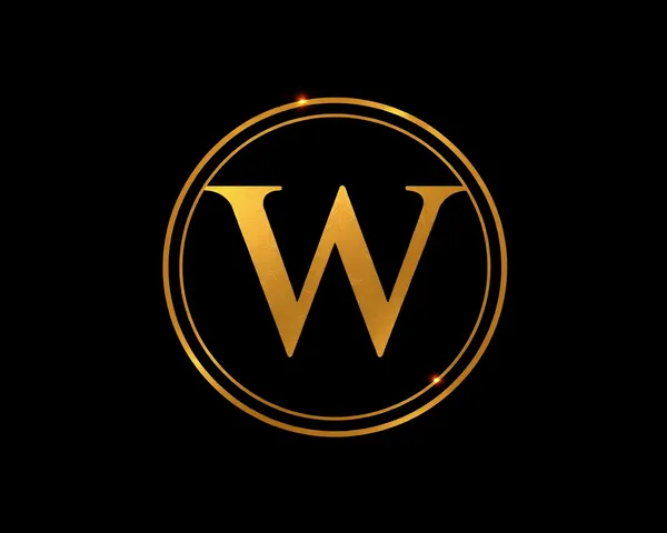 W Gold Font Letter Logo PNG Design Sample