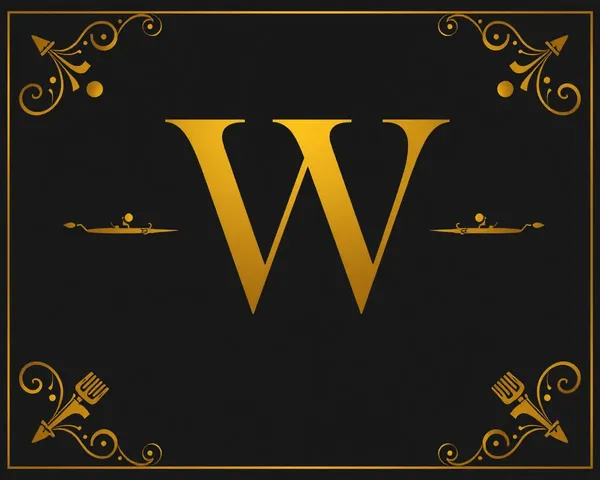 W Gold Letter Logo Font PNG Format Sample