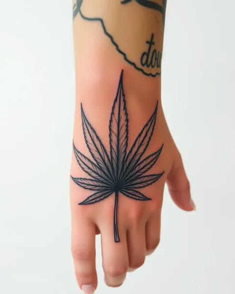 Weed Leaf Tattoo Design Inspiration