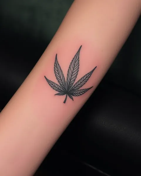 Weed Leaf Tattoo Design Style