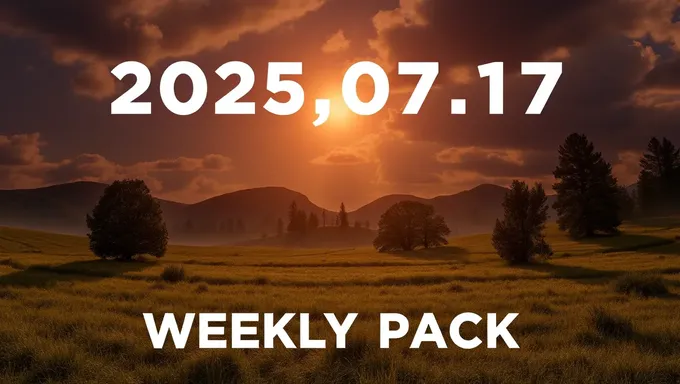 Weekly Pack for 2025.07.17 Date Range Product Bundle