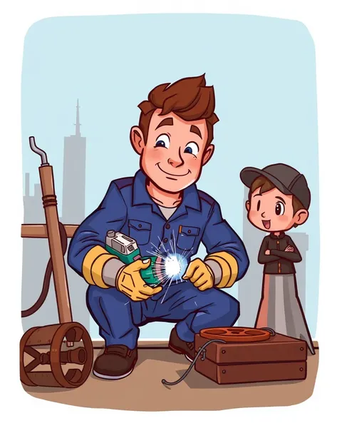 Welding Cartoon Pictures with Unique Illustrations