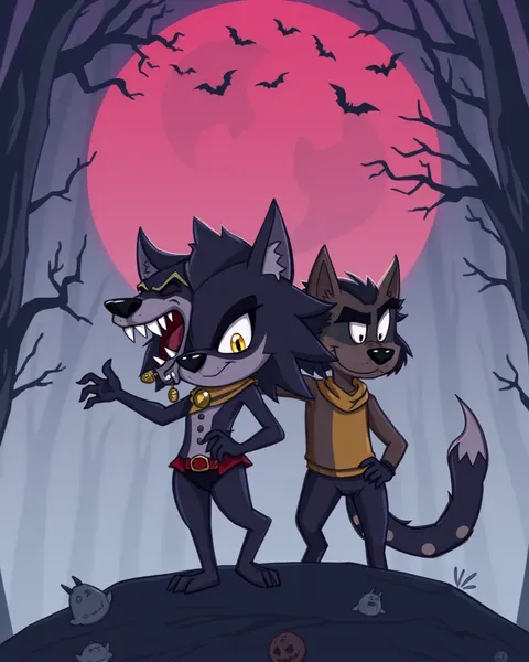 Werewolves in Cartoon Pictures and Illustrations